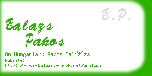 balazs papos business card